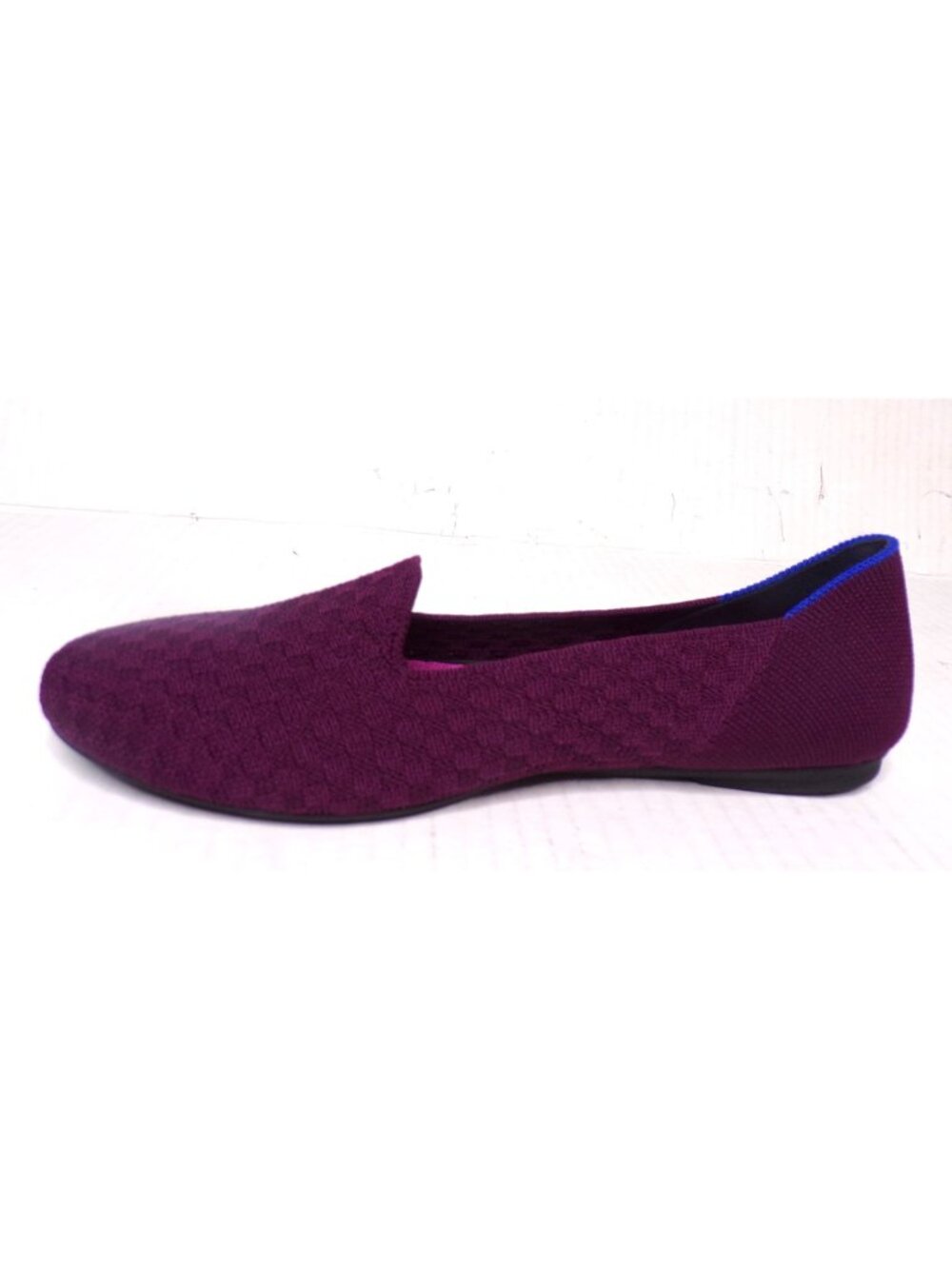 🆕ROTHY'S Almond Toe Quilted Lattice Loafer Shoe 8.5 Berry Burgundy Plum - Picture 6 of 8